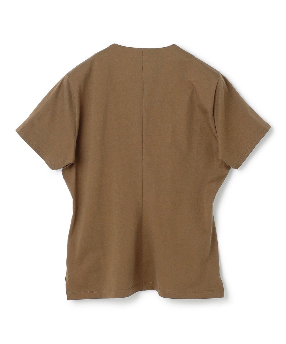 BEIGE， 【洗える】STOCK / オーガニックコットン半袖Vスリットトップス 
