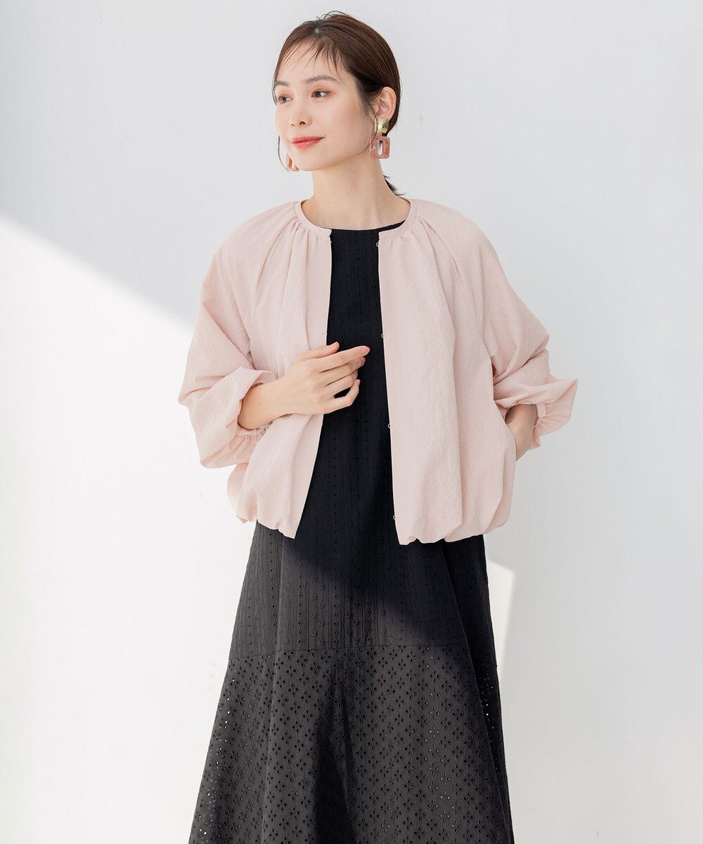 組曲 【洗える】サッカーストレッチ ブルゾン 