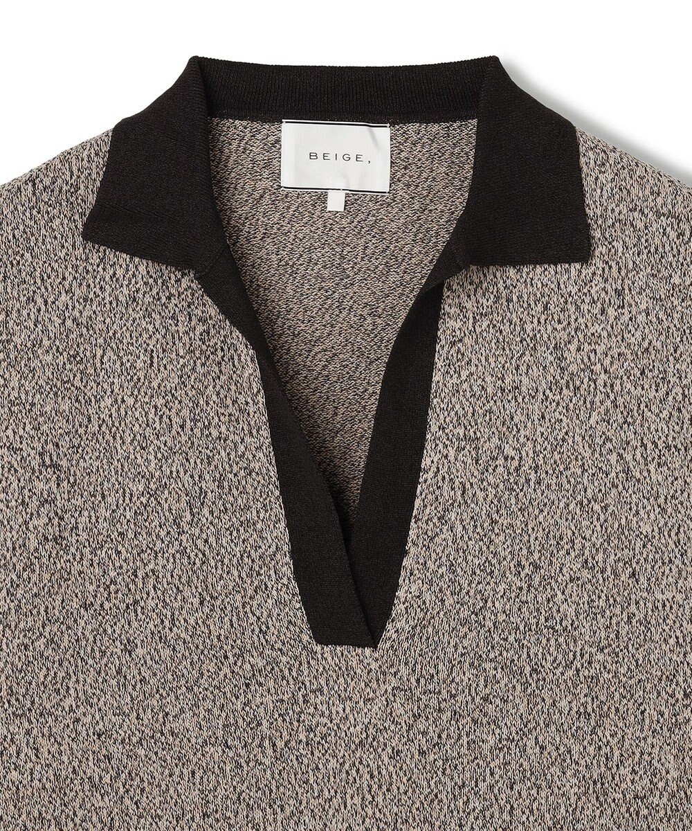 BEIGE， AGATE / バイカラー スキッパーニット 