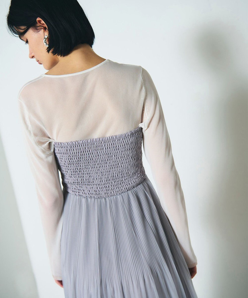 GRACE CONTINENTAL プリーツコンビベアワンピース 