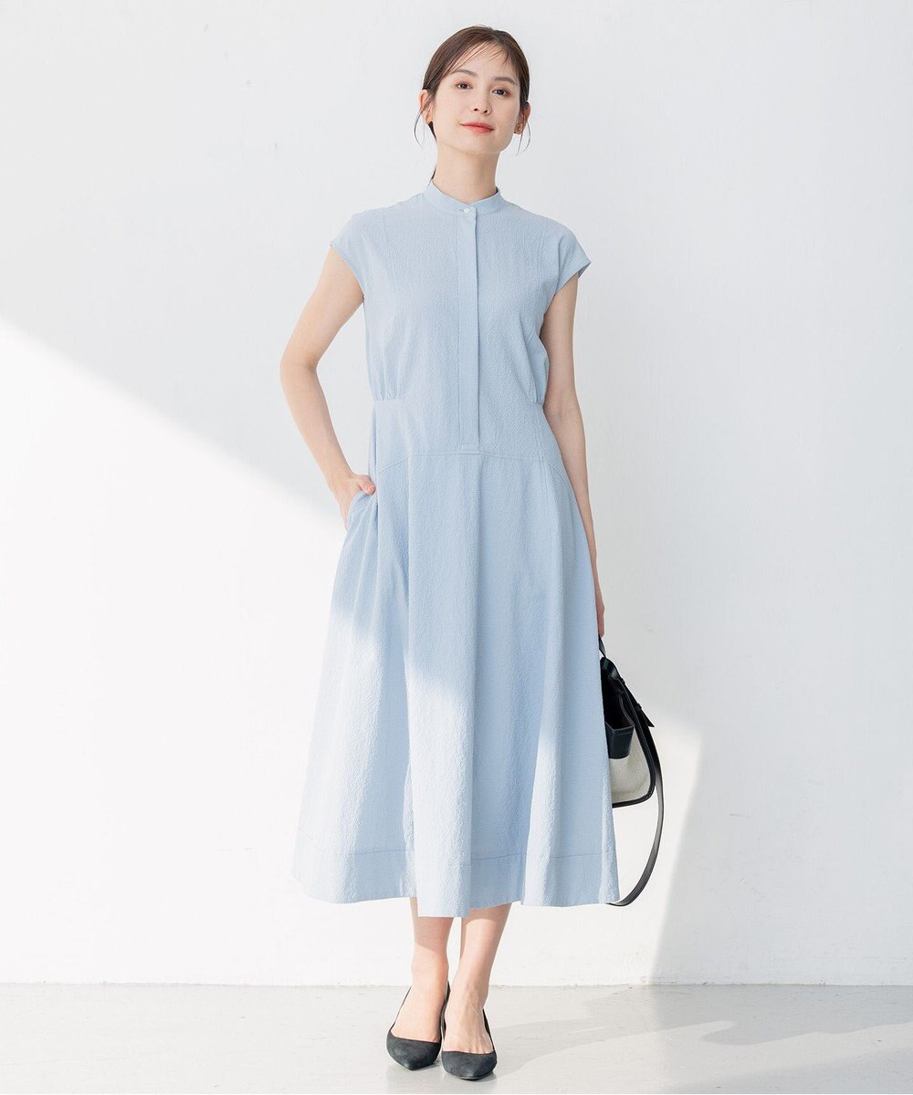 組曲 S 【WEB限定カラー・洗える】サッカーストレッチ ワンピース 