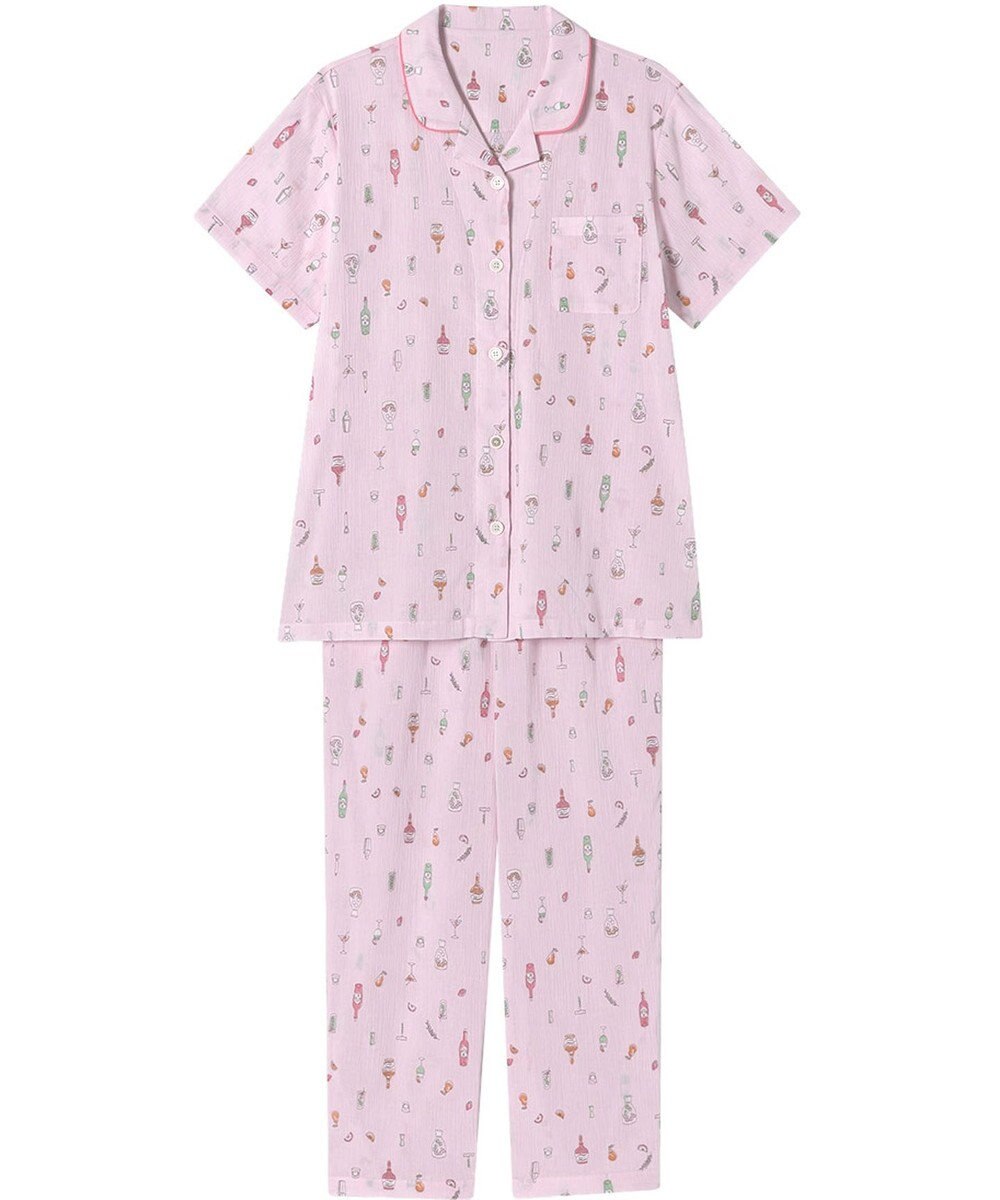 Wing パジャマ 綿100%(本体) 楊柳素材 高島ちぢみ（R） 3Lまで対応 大きいサイズ 5分袖 半袖 長ズボン レディース EP8047 ウイング／ワコール 