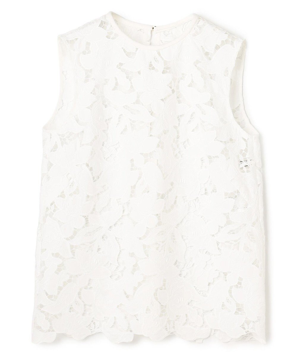 BEIGE， CITRINE / エンブロイダリーレースノースリーブブラウス 