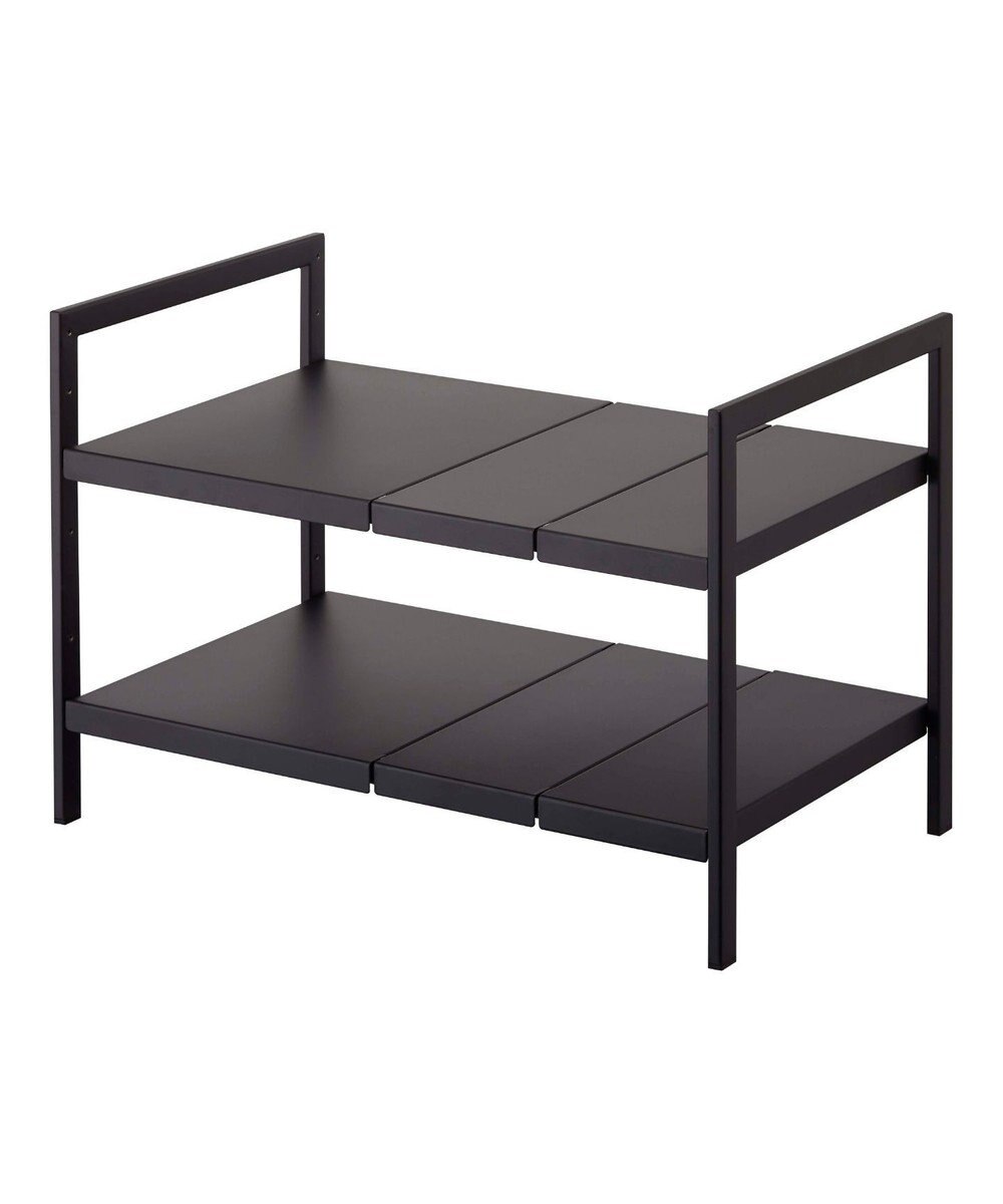 tower 伸縮シンク下ラック 2段 タワー D30 ブラック 