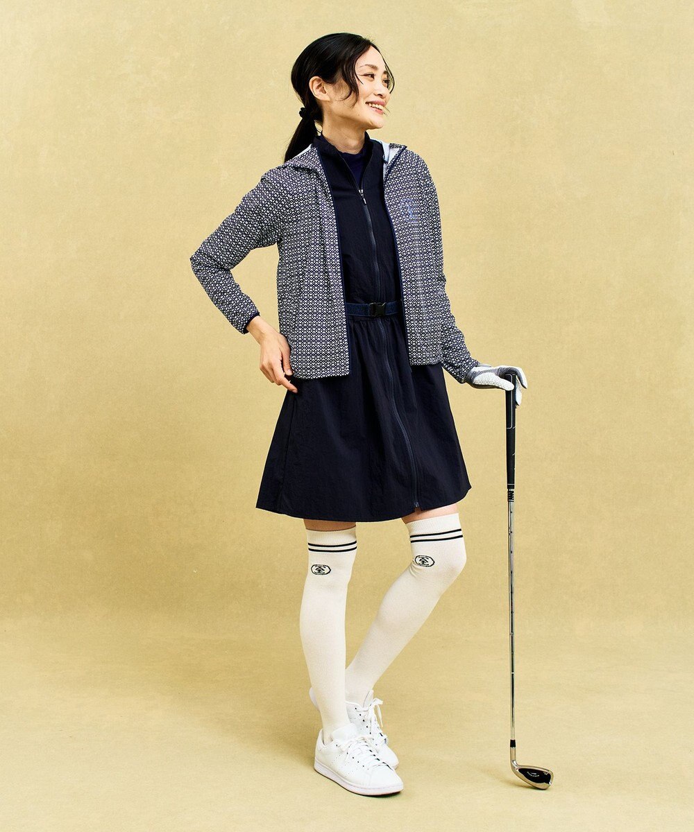 23区GOLF 【WOMEN】フロントジッパーで着脱便利！ベルト付きワンピース 