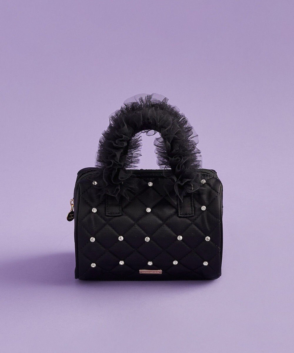 Maison de FLEUR チュールハンドルラインストーンボストンバッグ 