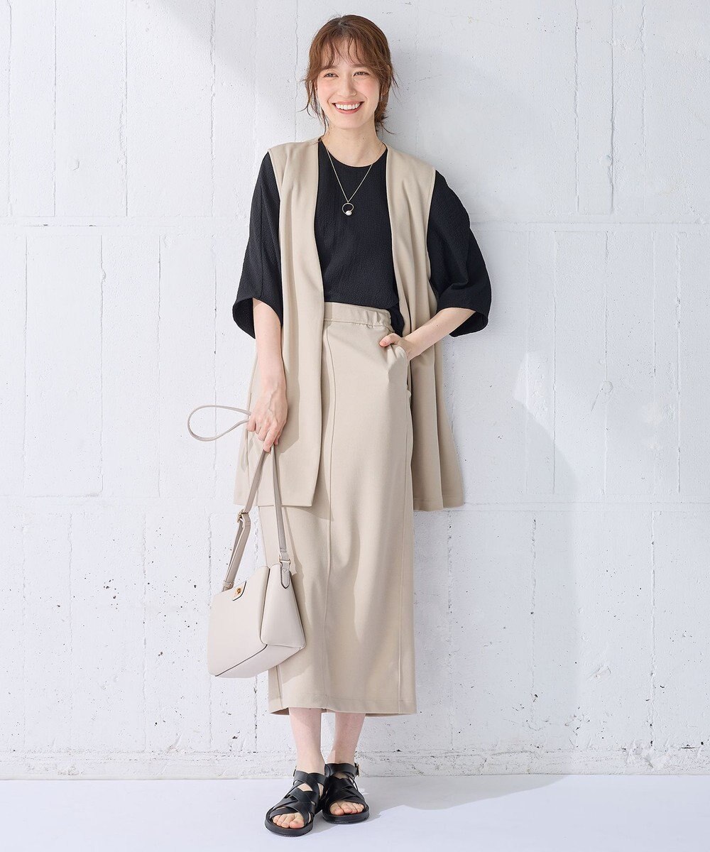 ANY 【洗濯機可】カットジョーゼットジレ 