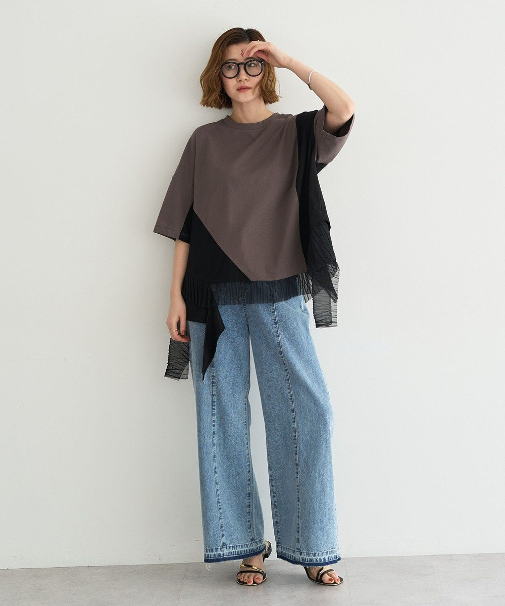 YECCA VECCA 綿麻バギーデニムパンツ 