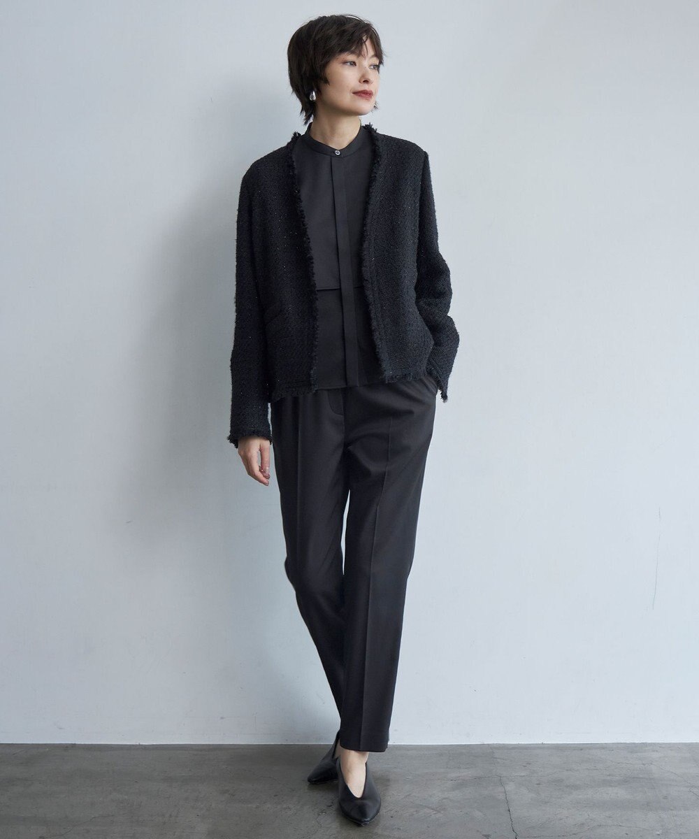 ICB 【CLASSY.1月号掲載】ルレックスツイード ノーカラージャケット 