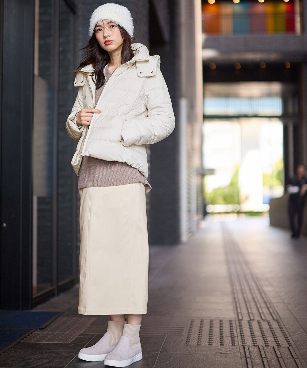 ANY L 【手洗い可/ウエストゴム】裏起毛ハイストレッチタイトスカート 