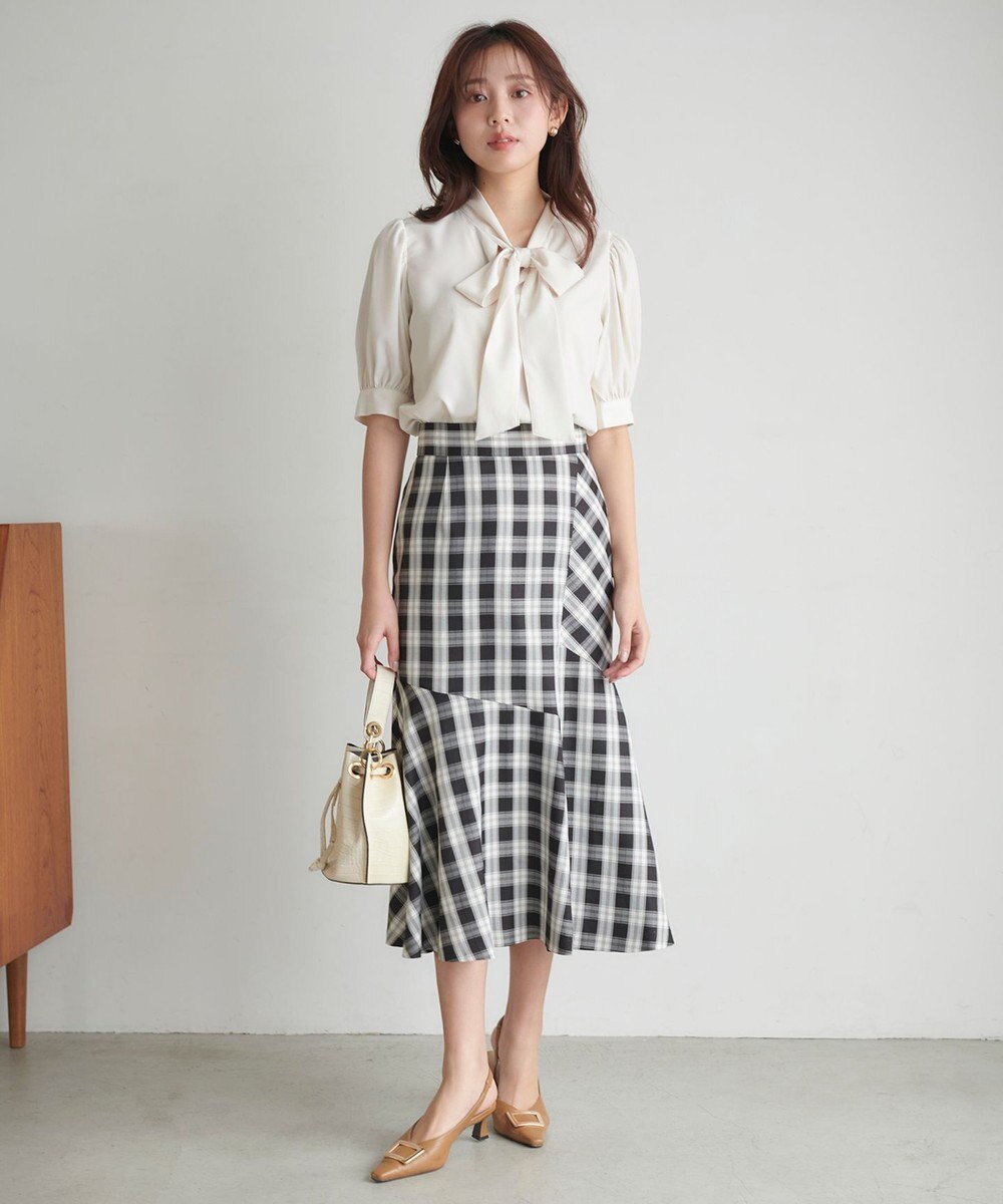 Feroux 【洗える】チェックマーメイド スカート 