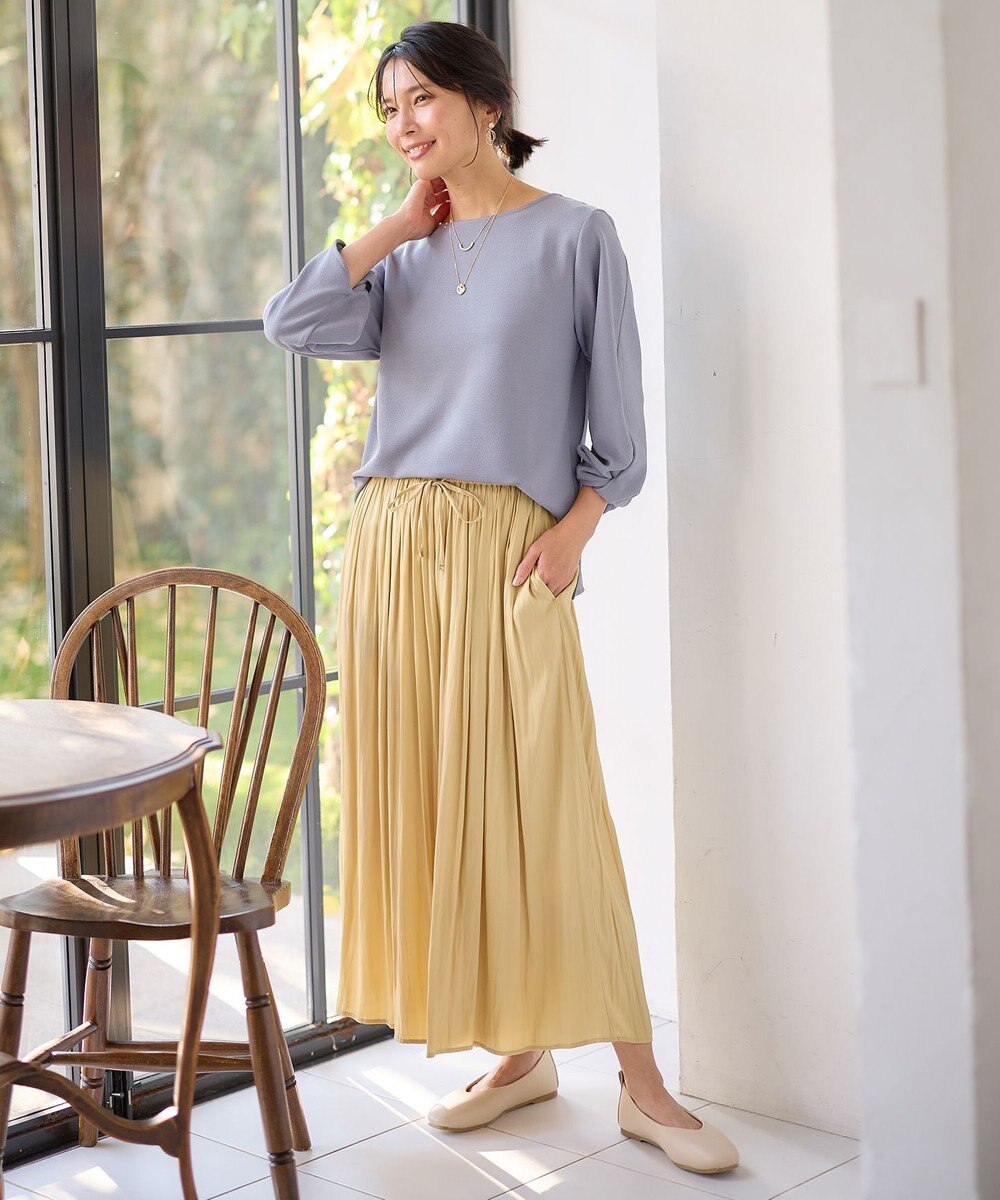 ANY L 【洗濯機可】ジャガード袖ねじりプルオーバー 