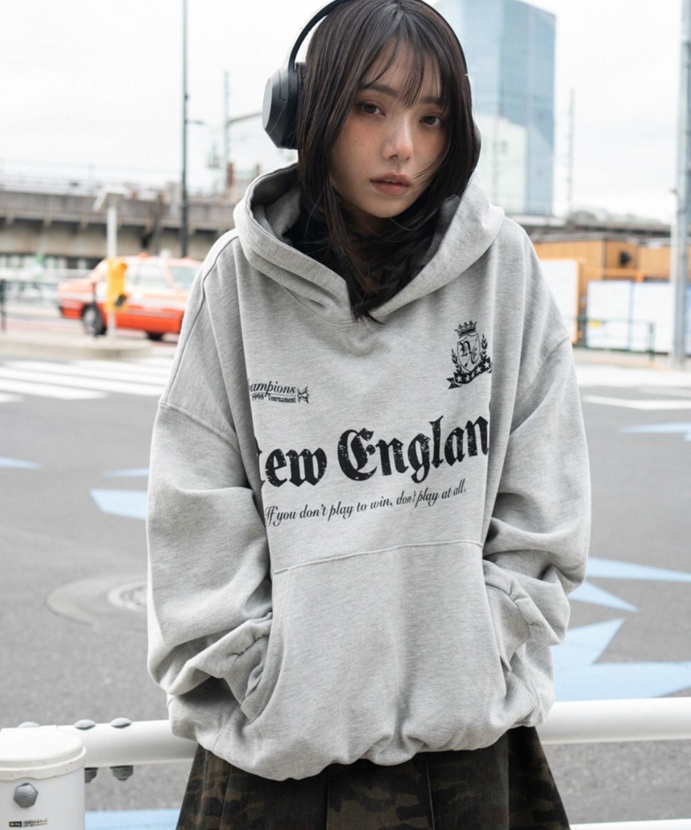 WEGO 【ユニセックス着用ITEM】グラフィックバルーンクロップドプルパーカー 