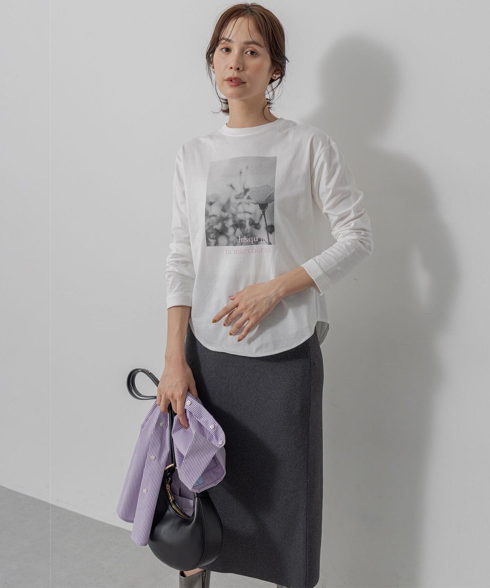 組曲 L 【加藤ローサさん着用】プリントロング Tシャツ 