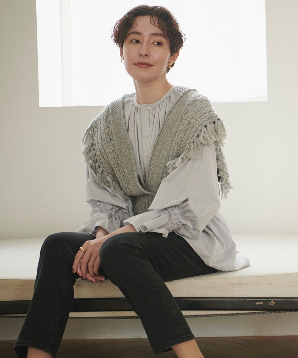 #Newans 【洗える】カシミヤブレンドバルキーデザインニットベスト 