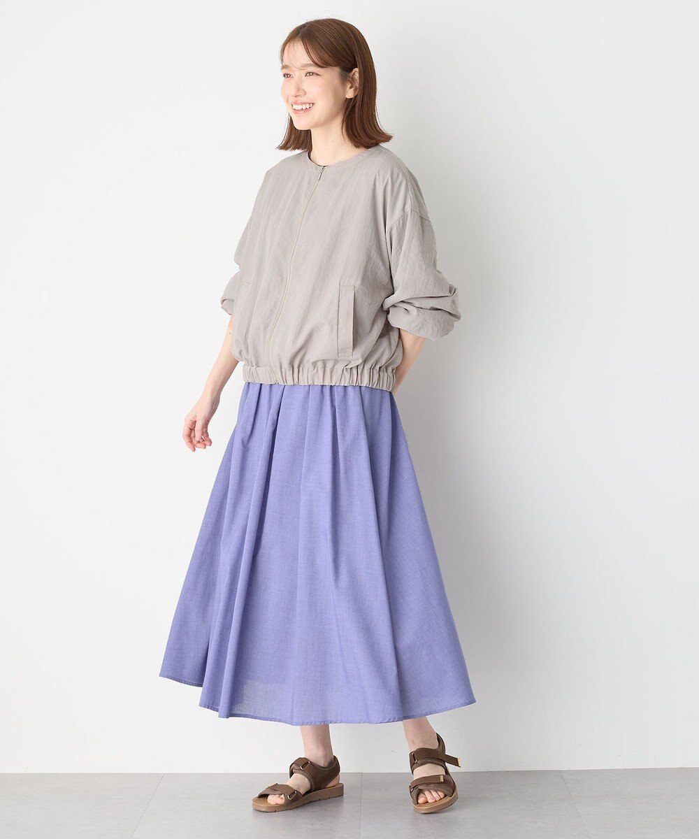 ANY 【手洗い可/UVケア】ノーカラーシアーブルゾン 