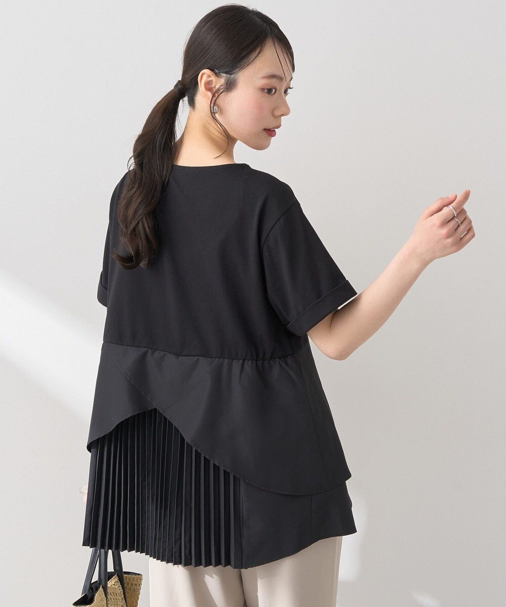 earth music&ecology 異素材バックプリーツチュニック 