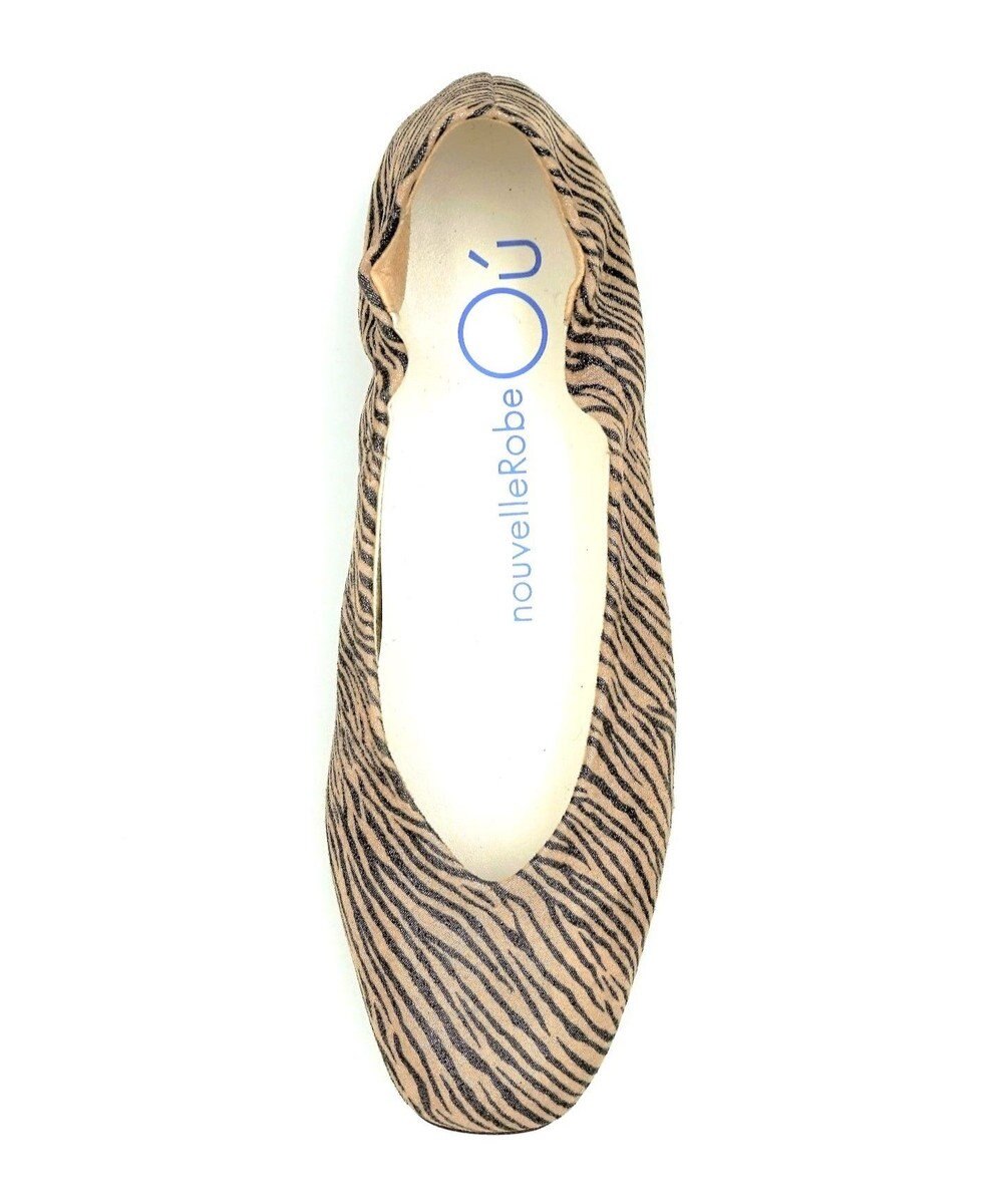 nouvelleRobe Oū 【本革・高反発】Square-plain スクエアトゥ Vカットゼブラ柄パンプス 