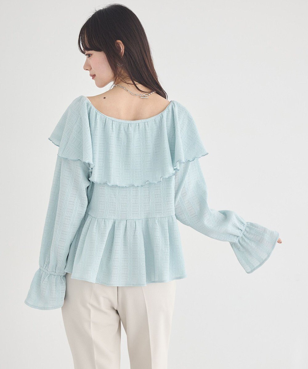earth music&ecology 【予約】ラッフルカラーカットブラウス 
