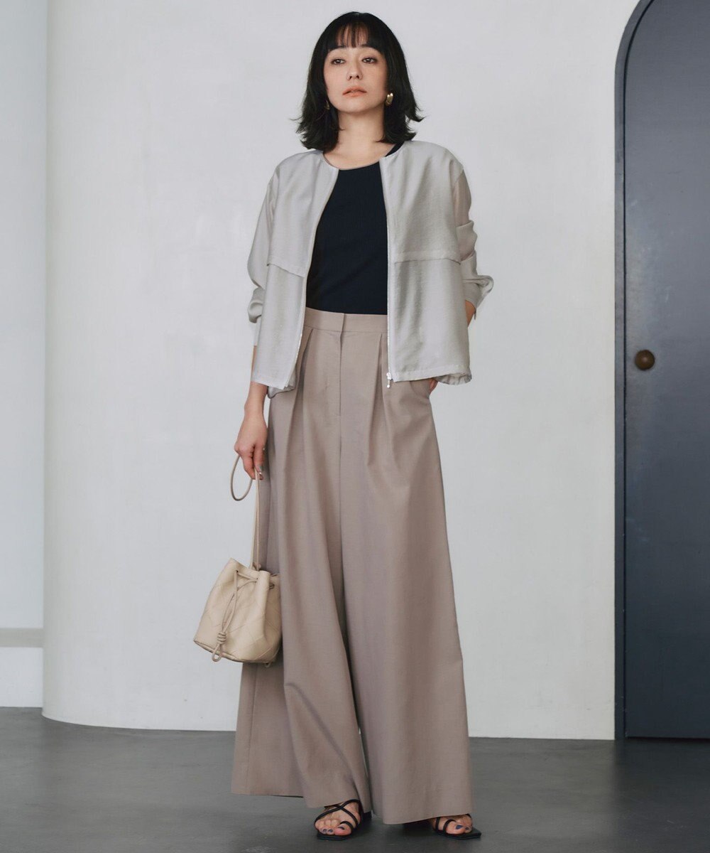 ICB L 【洗える】オーガニックコットンリブ ノースリーブニット 