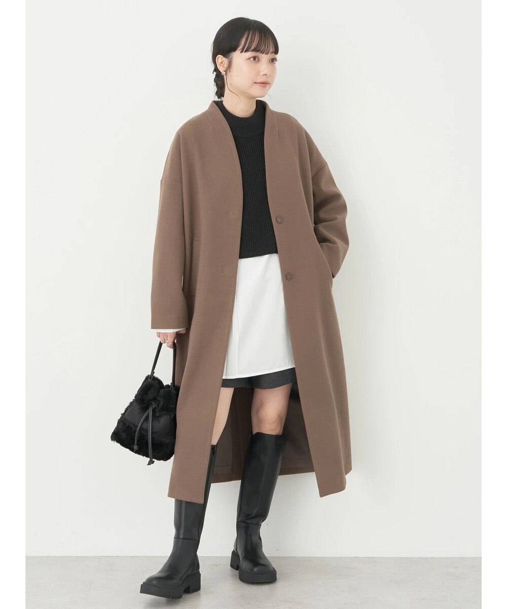 earth music&ecology Ｖネックノーカラーコート 