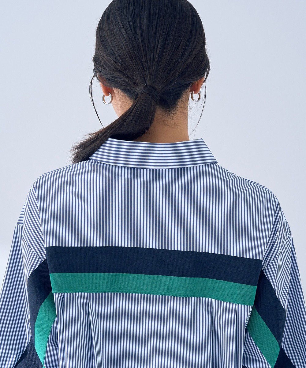 YECCA VECCA リブMIXシャツワンピース 