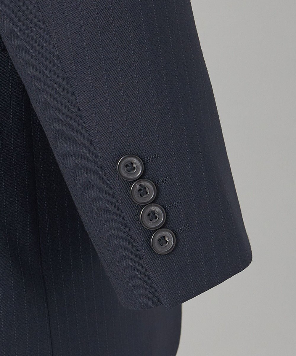 GOTAIRIKU 【オールシーズン対応】WOOL×POLYESTER ライトウェイト スーツ（ネイビーストライプ） 