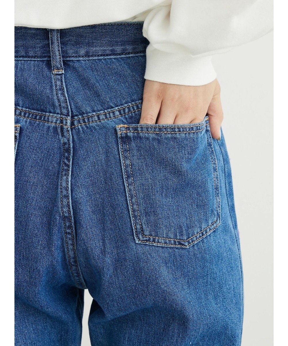 Green Parks ・Ｄｏｕｂｌｅ　Ｆｌａｇｓ　チョウチョ刺繍フレアデニム 