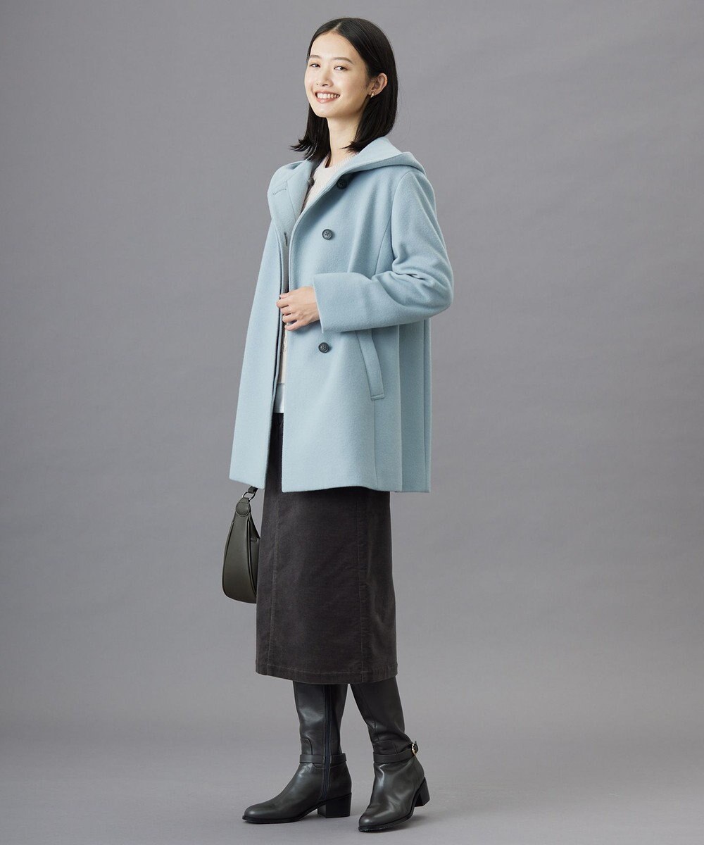 J.PRESS LADIES L ショートビーバー フーデット コート 