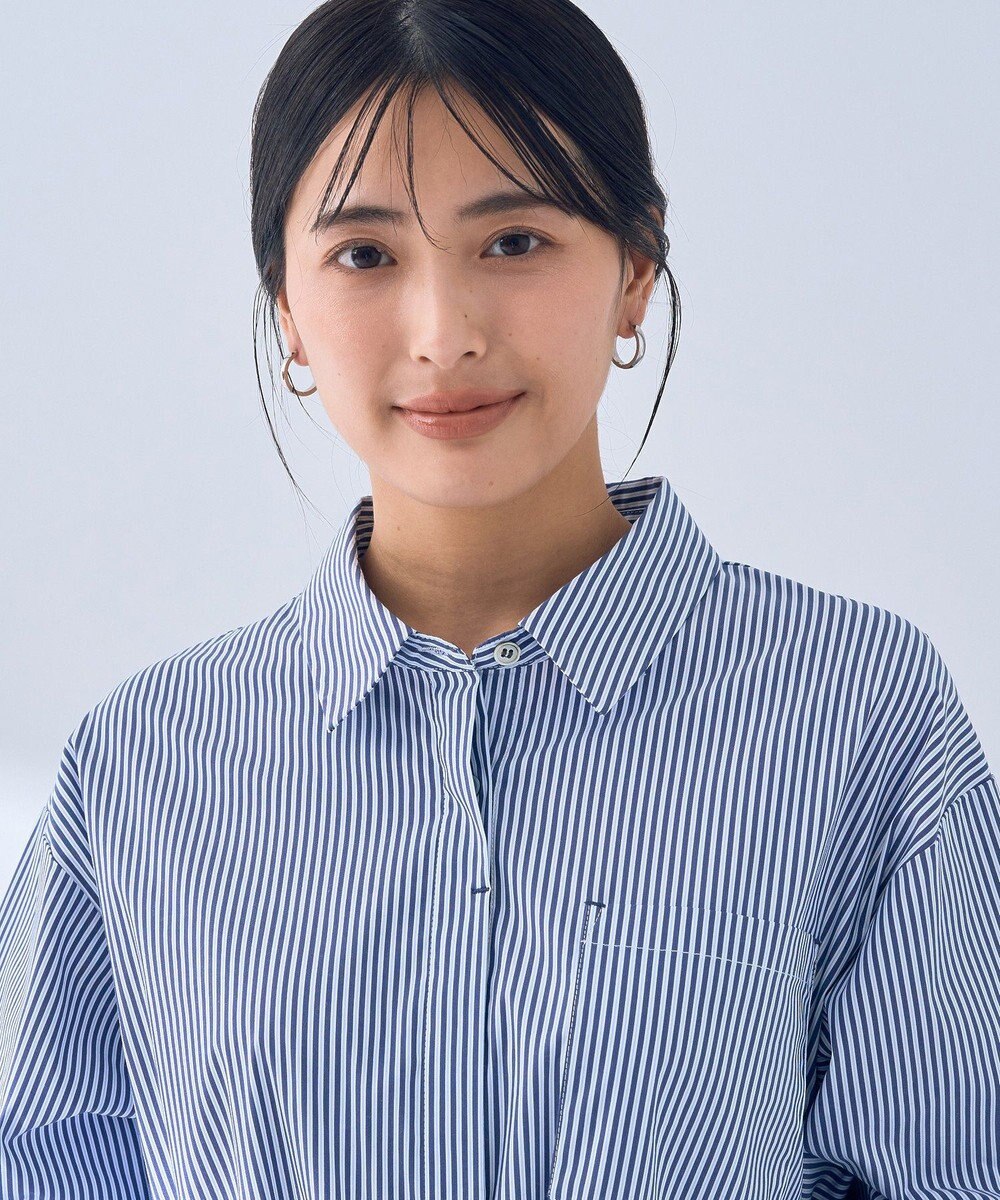 YECCA VECCA リブMIXシャツワンピース 