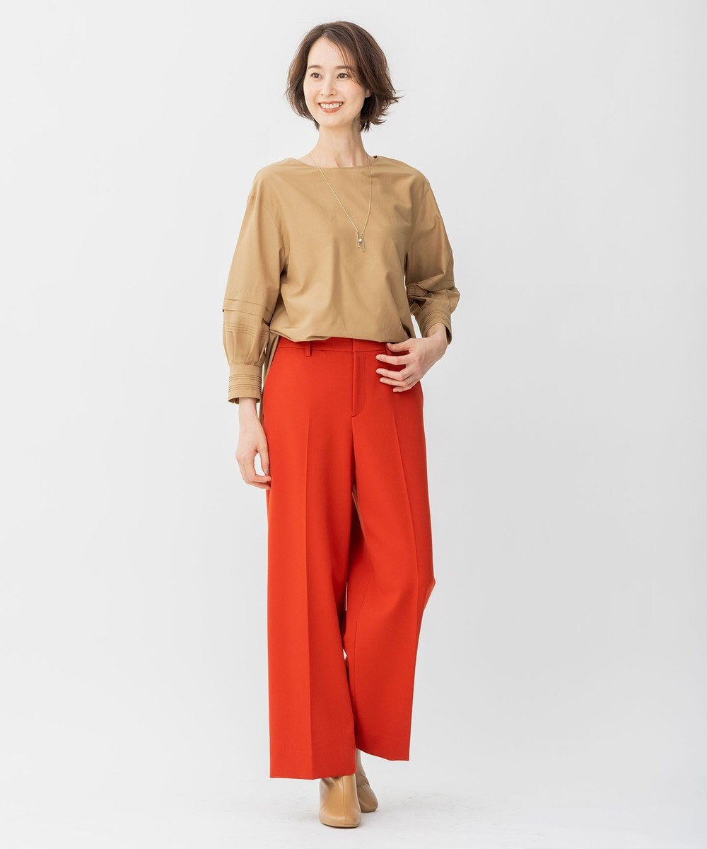 自由区 【WEB限定カラーあり/洗える/撥水加工】TRギャバ ワイドクロップドパンツ 