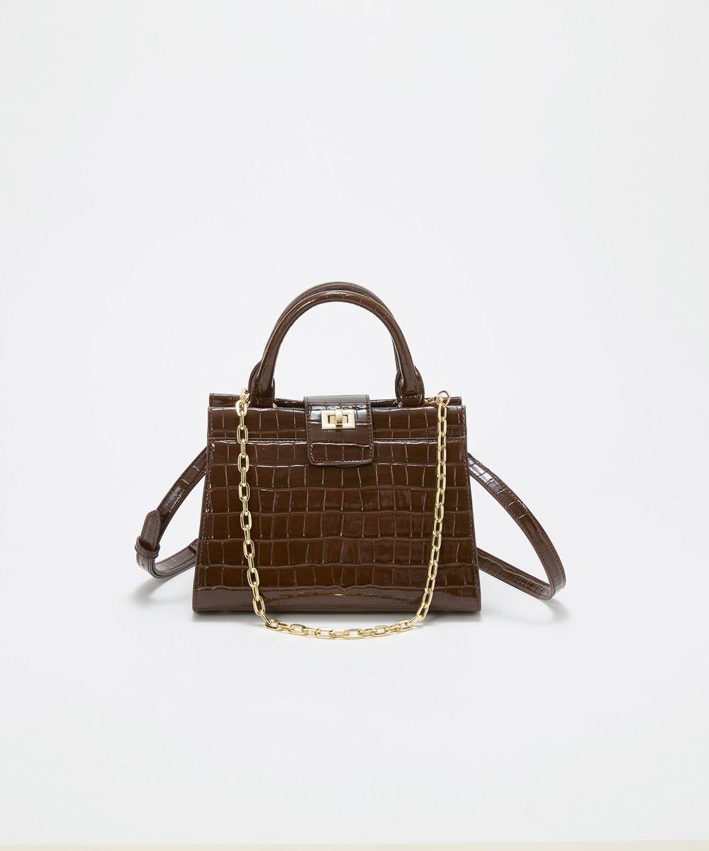 TOPKAPI 【TREASURE TOPKAPI】クロコ エナメル 2way ハンドバッグ 