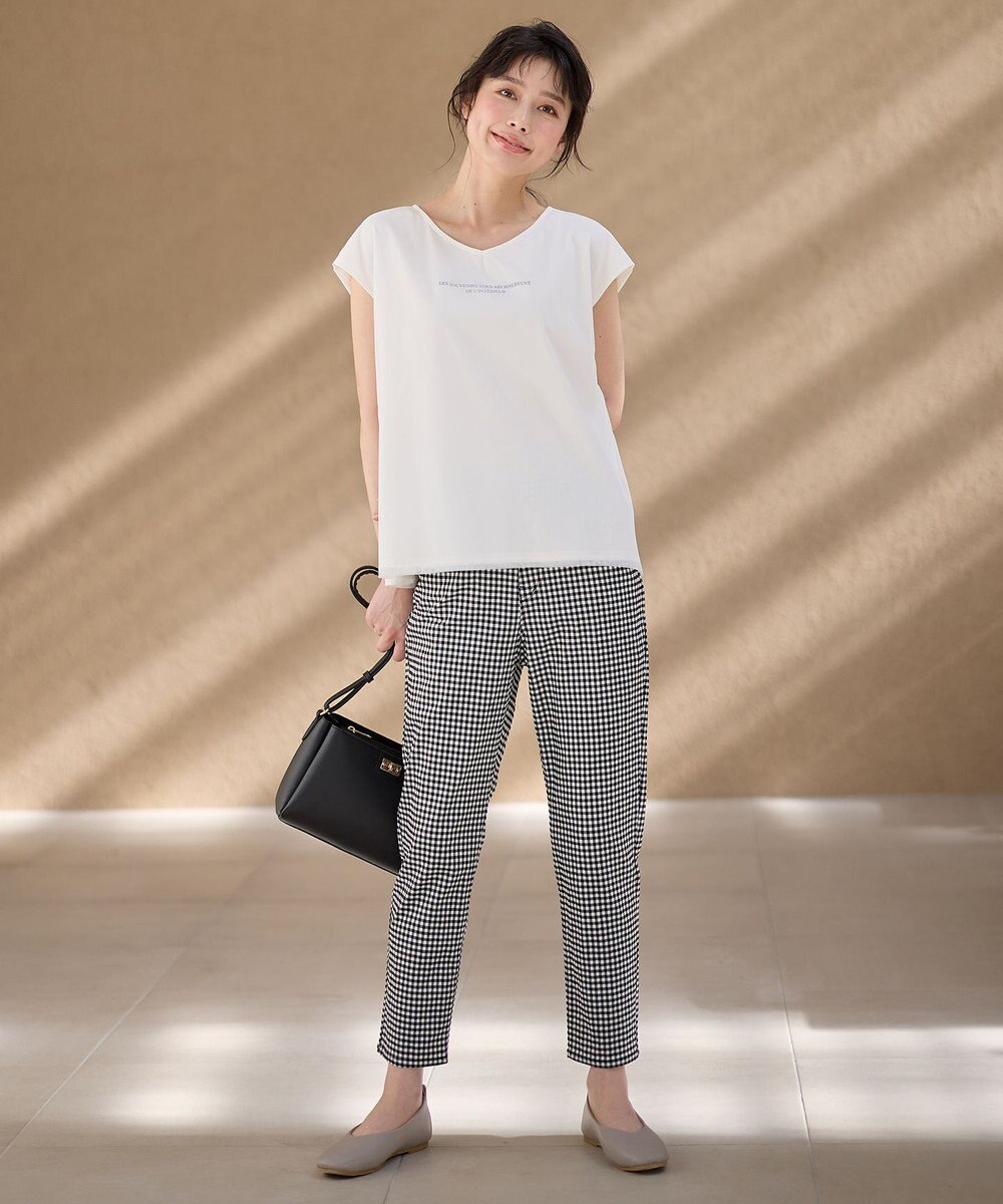 ANY チュールデザインフレンチスリーブTシャツ 