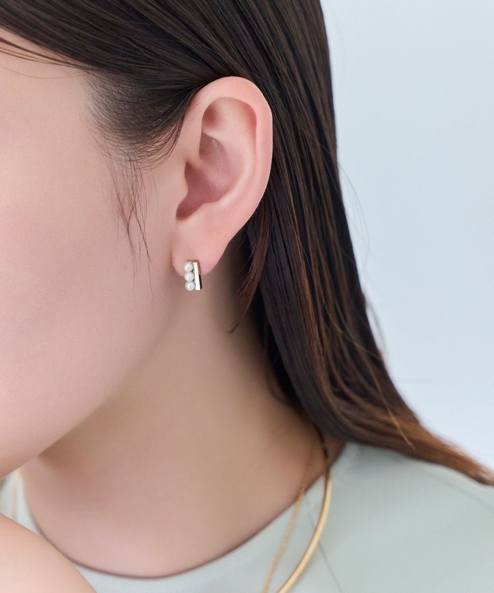 Phoebe <オンワード限定セット>パール&バーライトフィットイヤリング×クラッシービジューカチューシャ ゴールド 