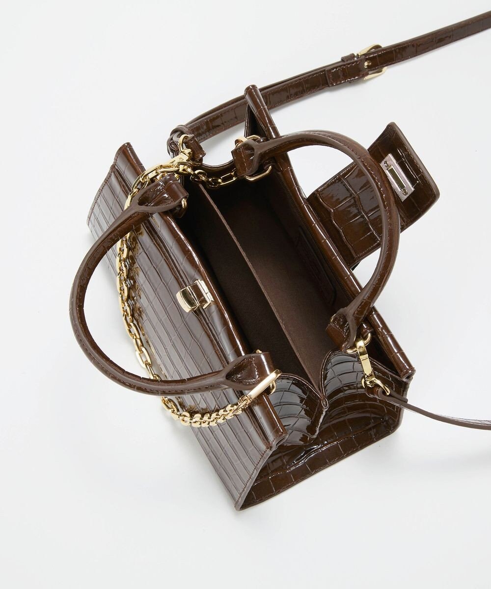 TOPKAPI 【TREASURE TOPKAPI】クロコ エナメル 2way ハンドバッグ 