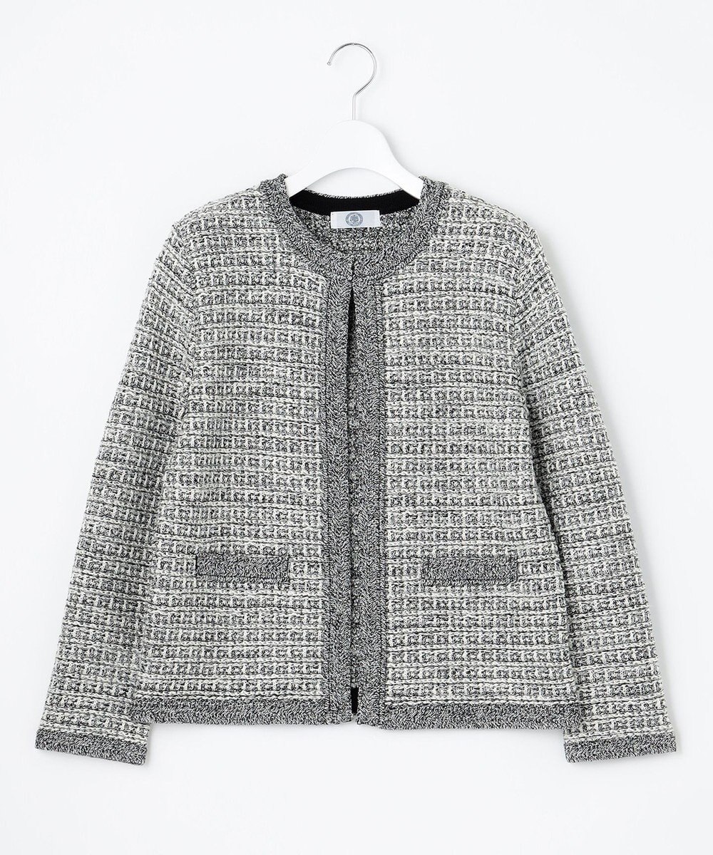 J.PRESS LADIES 【洗える】TWEED KNIT カーディガン 