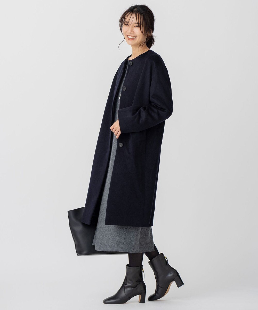 23区 【CLASSY.1月号掲載】ウール圧縮スムース  サック ワンピース 