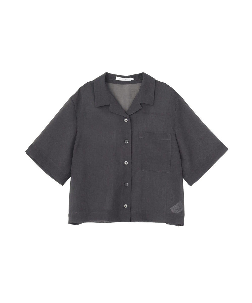 AMERICAN HOLIC シアーショート丈開襟シャツ 