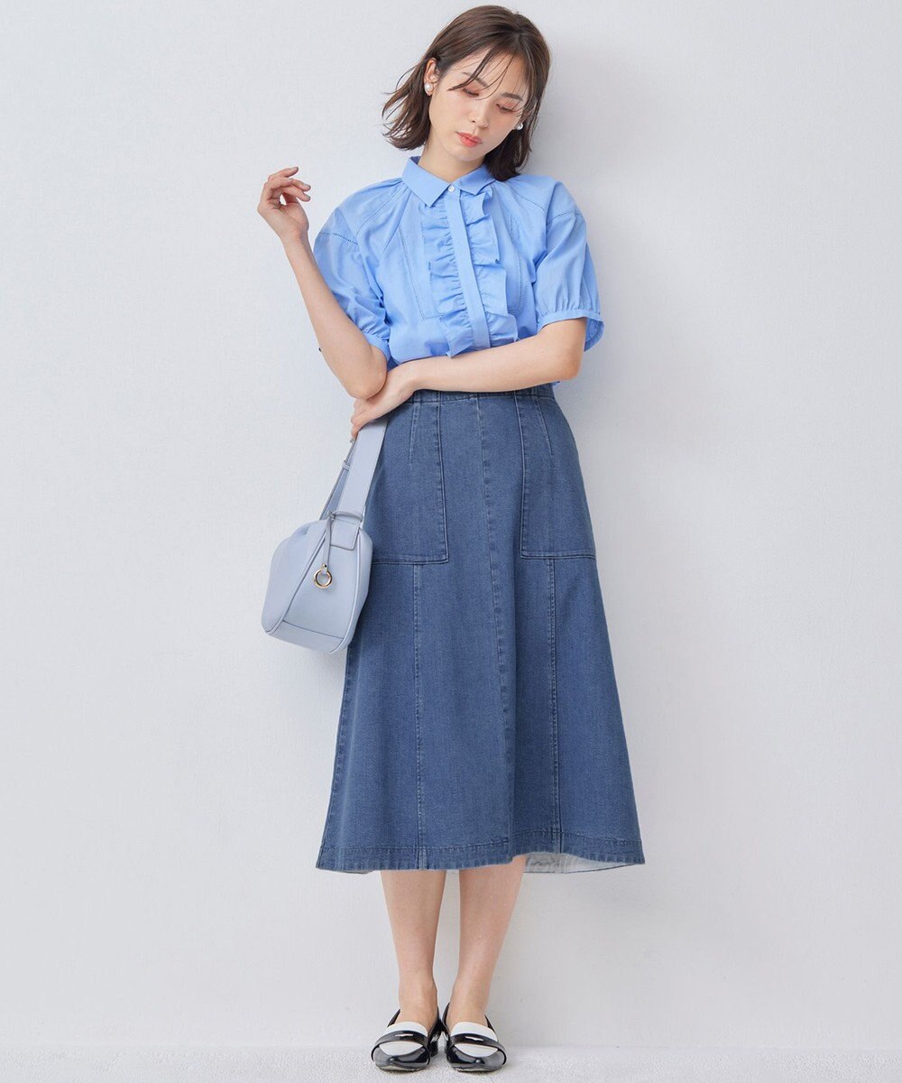 組曲 【WEB限定】ナチュラルローン フリルブラウス 