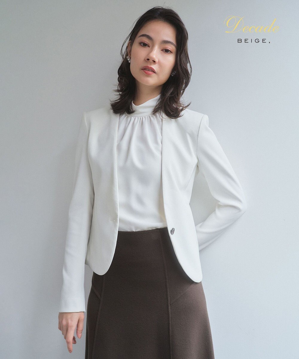 BEIGE， 【セットアップ対応】LUIZA / ノーカラージャケット 