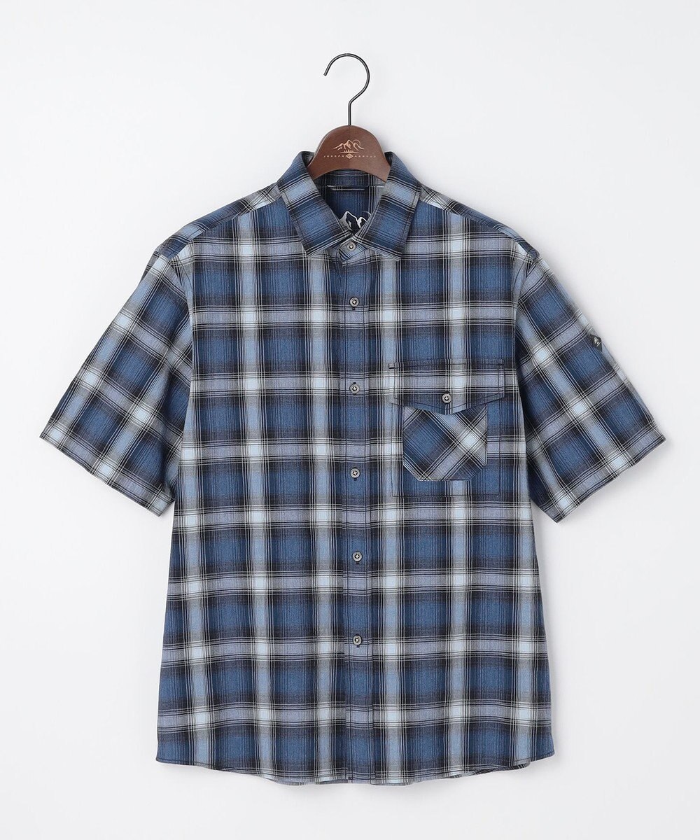 JOSEPH ABBOUD MOUNTAIN 【日本素材/ドライタッチ/軽量/オーガニックコットン】ドライチェック アウトドアシャツ 
