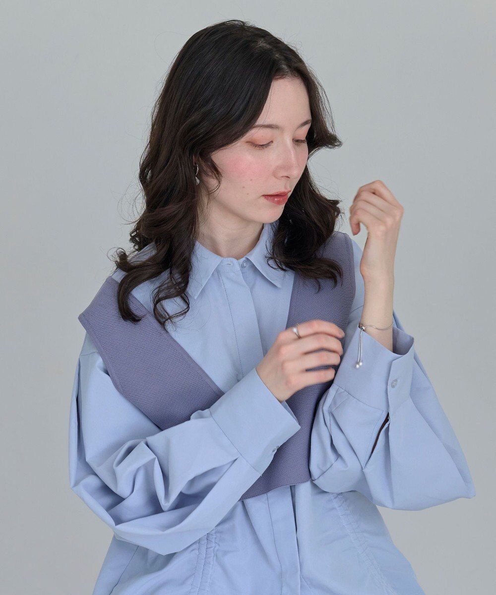 Phoebe スリムチェーンパールスライドブレスレット　シルバー 