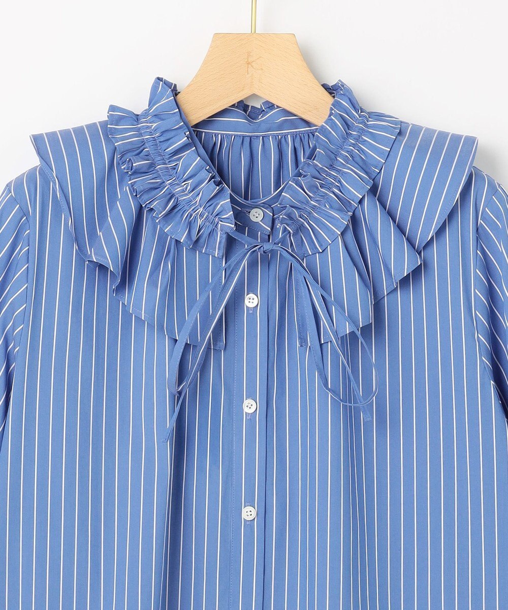 組曲 【先行予約・2WAY】エアリーシャーティングフリル襟 ブラウス 