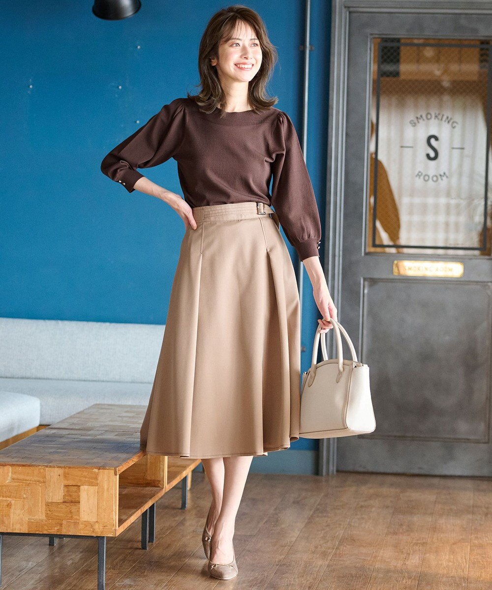 ANY SIS L 【洗える】チノライクタック スカート 