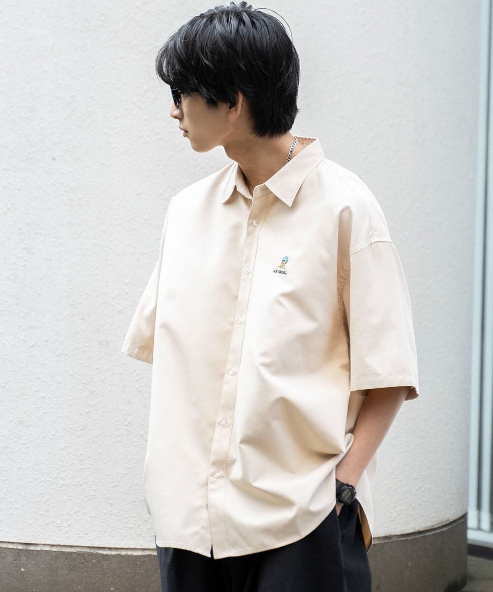 WEGO 【シワになりにくい】イージーケアオックスフォードワンポイントシャツ（S） 