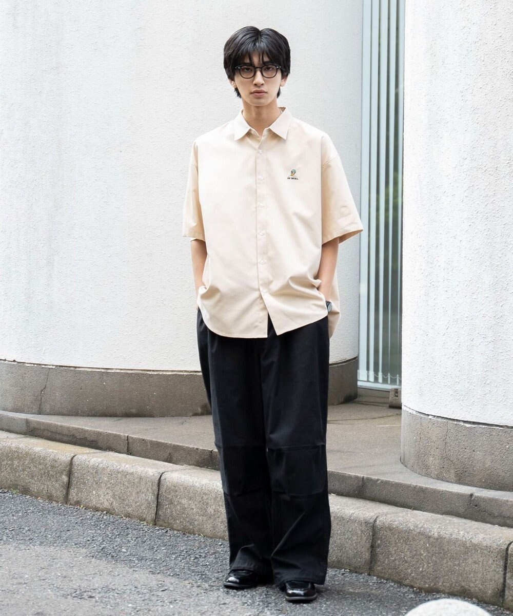 WEGO 【シワになりにくい】イージーケアオックスフォードワンポイントシャツ（S） 