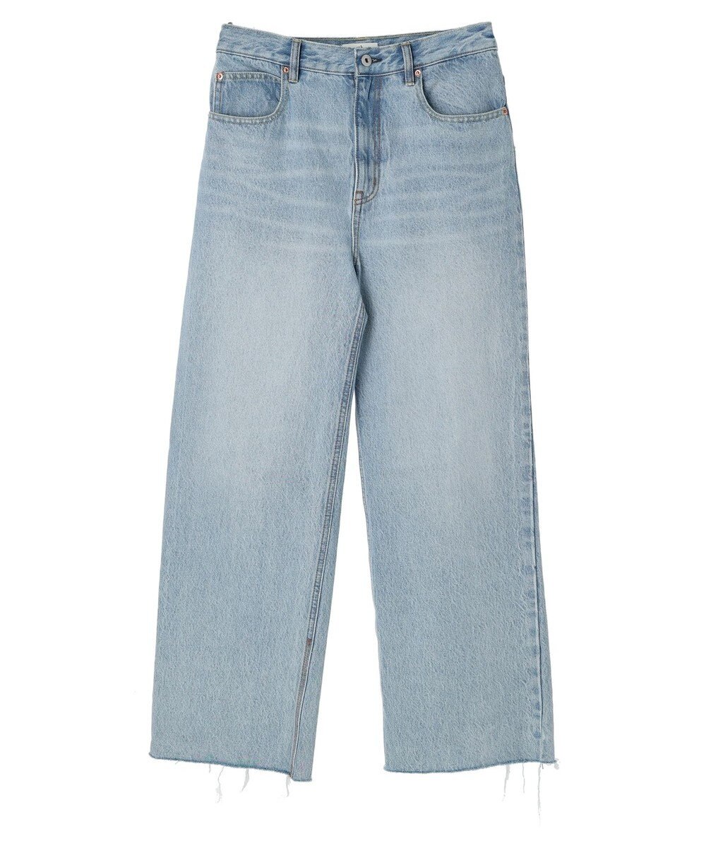 earth music&ecology ウ゛ィンテージ加工セルフカットワイドデニム 