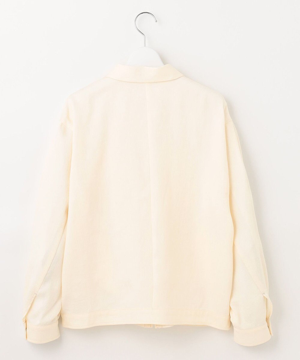 自由区 【XSサイズ～/洗える】ブライトリネンファイユ ジップアップブルゾン 