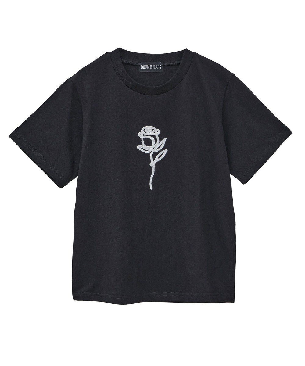 Green Parks ・ＤＯＵＢＬＥ　ＦＬＡＧＳ　ローズチェーン刺繍ＴＥＥ 
