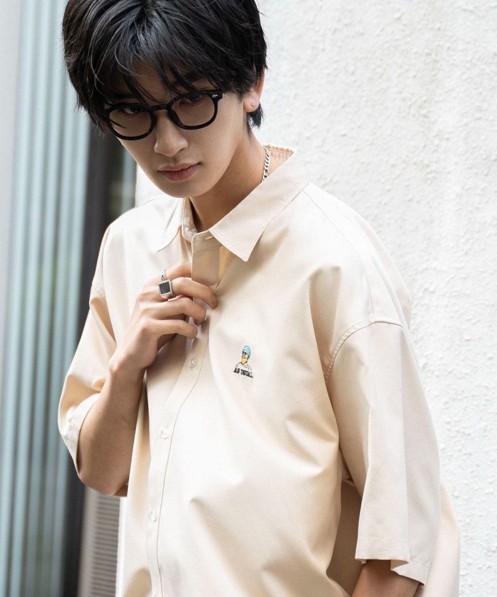 WEGO 【シワになりにくい】イージーケアオックスフォードワンポイントシャツ（S） 